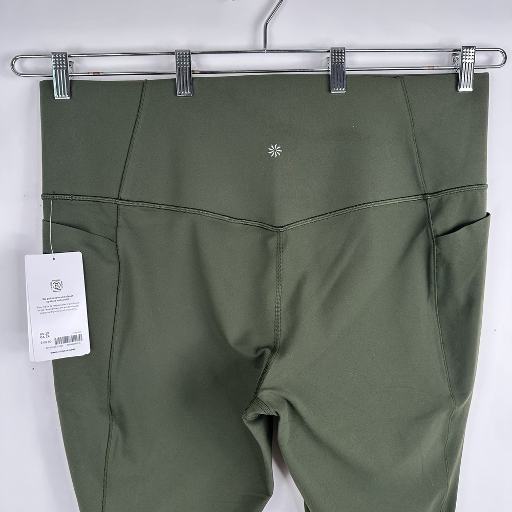 NWT Athleta Salutation Stash High Rise 7/8 Tight 3X 24W 26W Aspen Olive Pockets - Picture 8 of 12